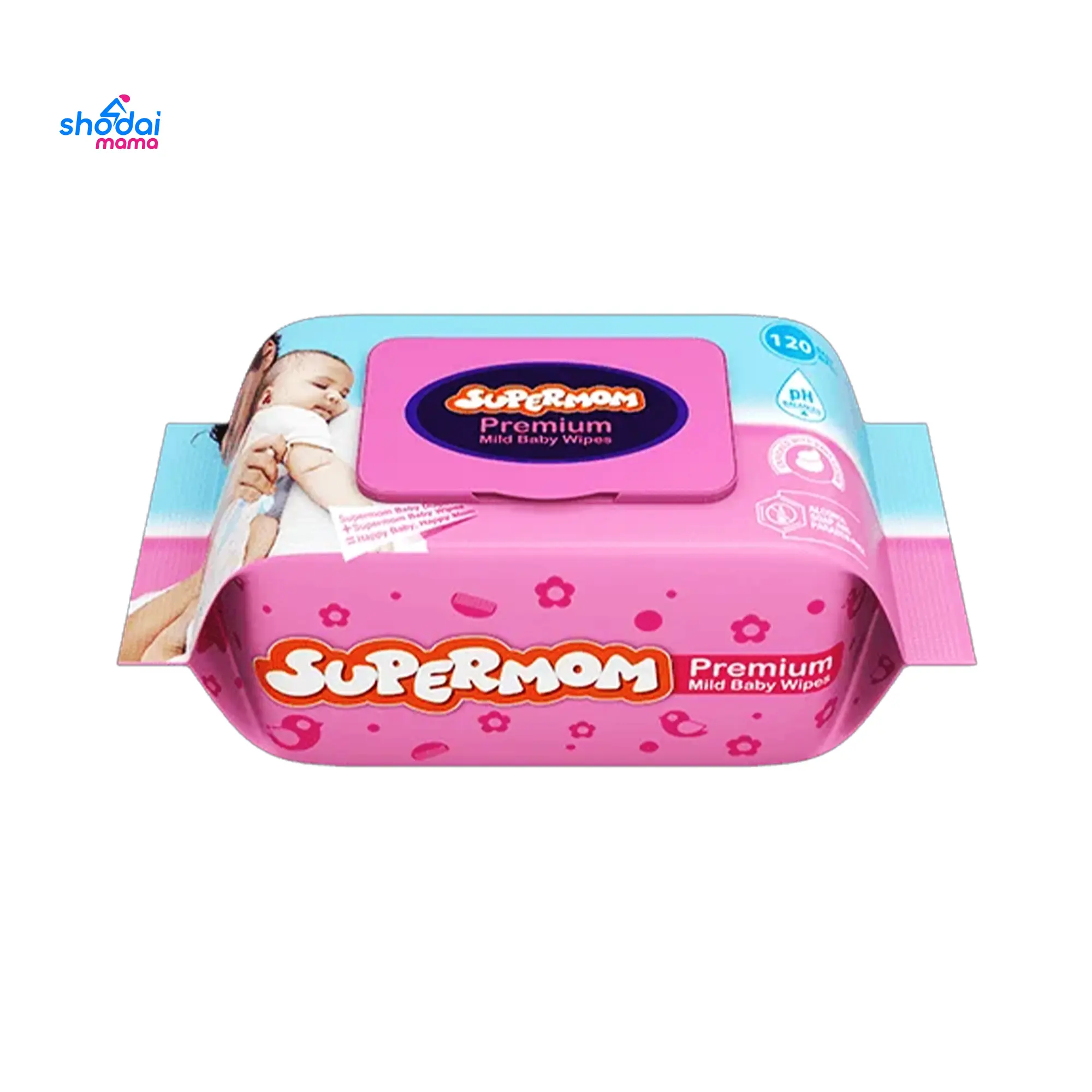 Supermom Mild Baby Wipes - 120 Pcs